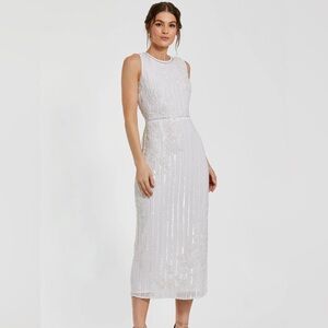 Mac Duggal Beaded Midi Dress NWT